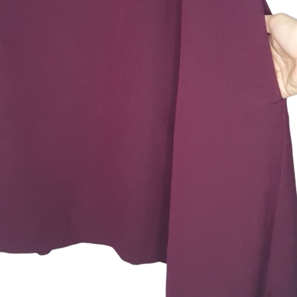 Banana Republic Stretch Sleeveless Mini Fit & Flare Skater Dress Burgundy Size14 - Picture 7 of 14